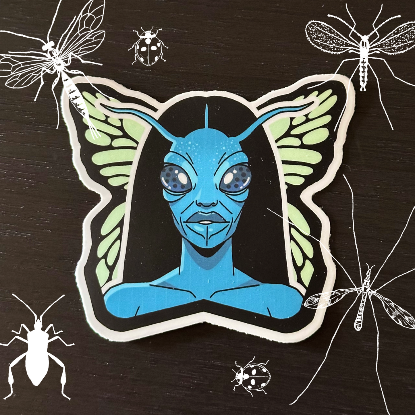 Ms. Crybaby Butterfly (Sticker) — Spring Green