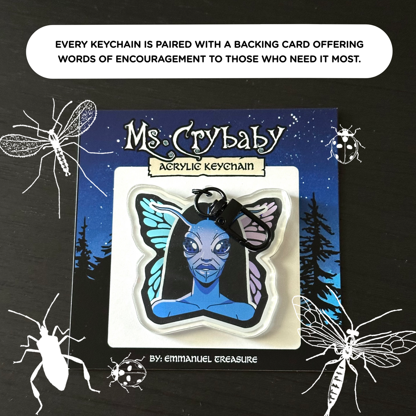 Ms. Crybaby Butterfly (Keychain) — Planetary Blue/Purple