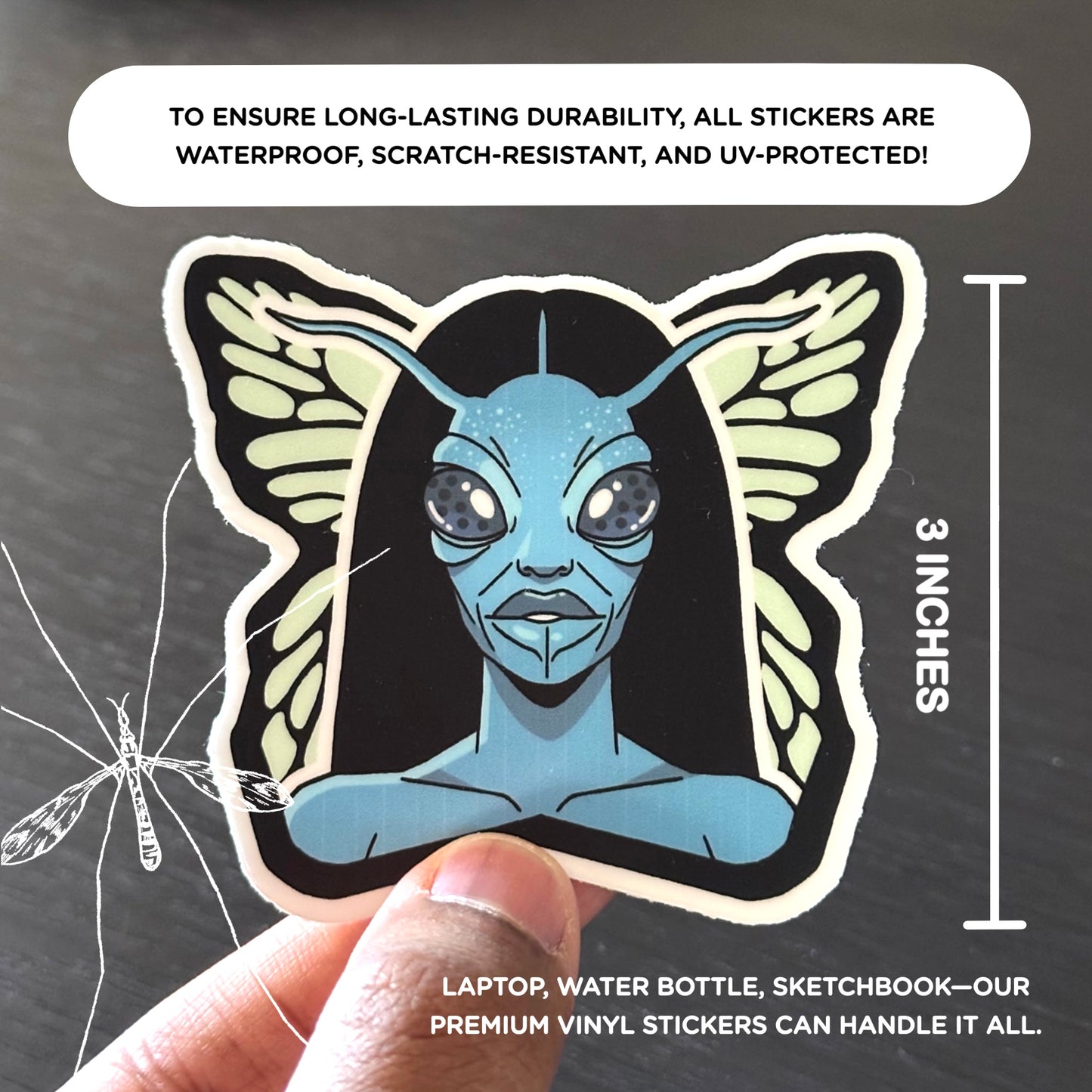 Ms. Crybaby Butterfly (Sticker) — Spring Green