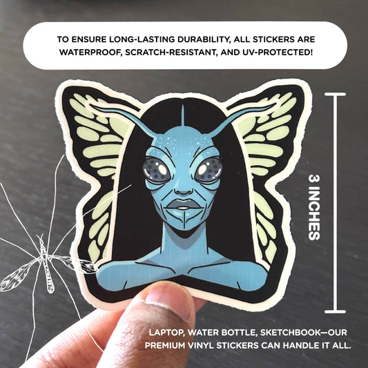 Ms. Crybaby Butterfly (Sticker) — Spring Green