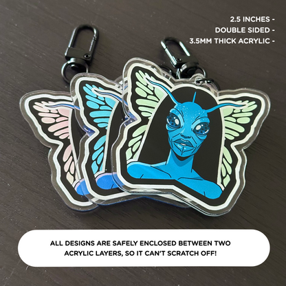 Ms. Crybaby Butterfly (Keychain) — Planetary Blue/Purple