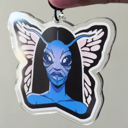 Ms. Crybaby Butterfly (Keychain) — Opaque Pink